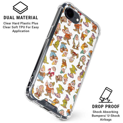 Disney Snow White Dwarfs Pattern iPhone 16e Clear Case